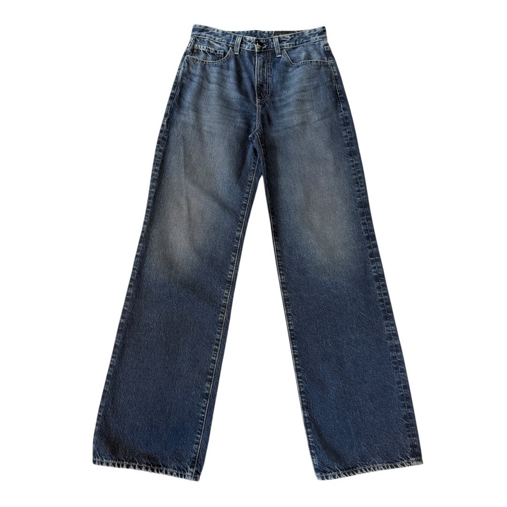AG Adriano Goldschmied Wide Leg Jeans Size 4 26 High Rise 100% Cotton Dark Wash